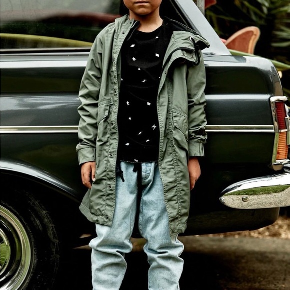 Munster Kids Drainer Kids fleeceGreen Hooded Parka Jacket 6